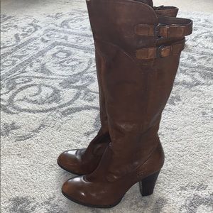 Leather Born knee high boots